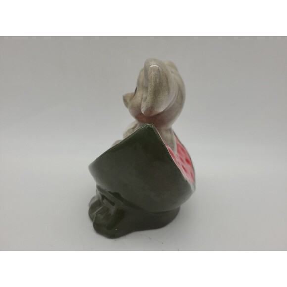 Vintage Mouse Sitting on Slice of Watermelon Ceramic Statue Signed 5" - Picture 5 of 11
